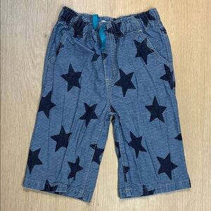 Mini Boden Striped Star Print Denim Bermuda Shorts 10 Years